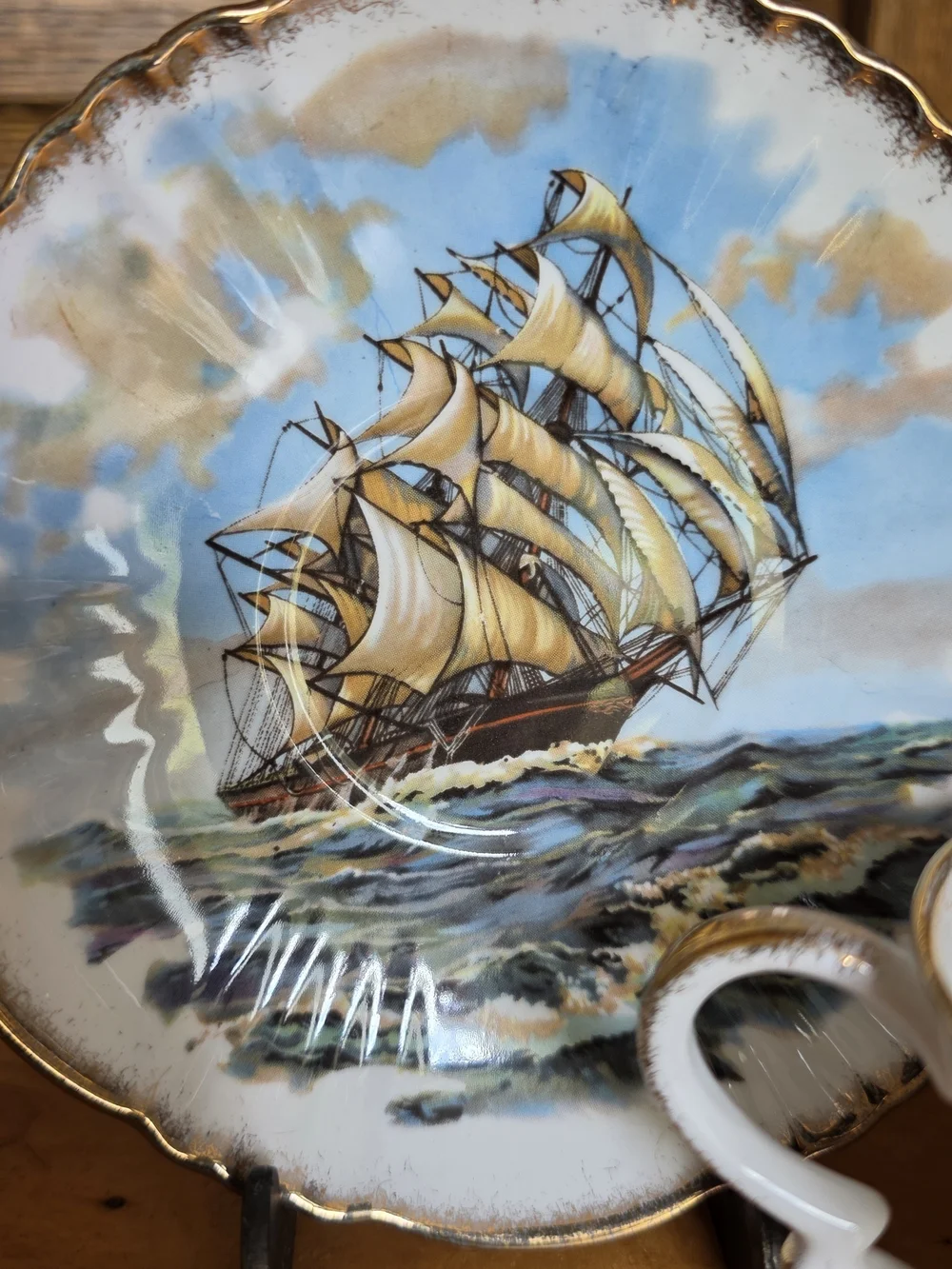 Vintage Royal Standard Nautical Sailing Ship Teacup and Saucer Set